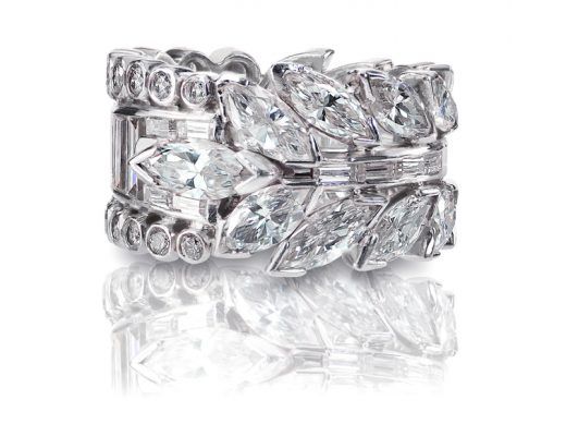 Antique Floral Diamond Wedding Ring