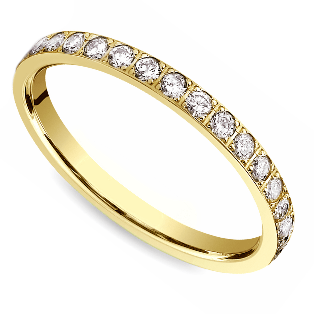 Pave Diamond Eternity Ring In Yellow Gold