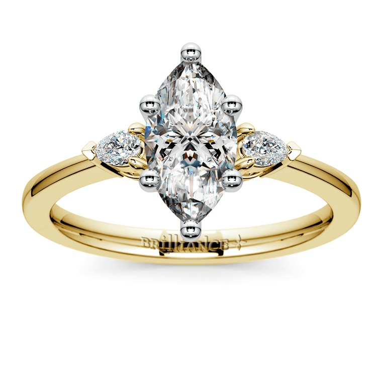 Pear Diamond Engagement Ring with Marquise Center Stone