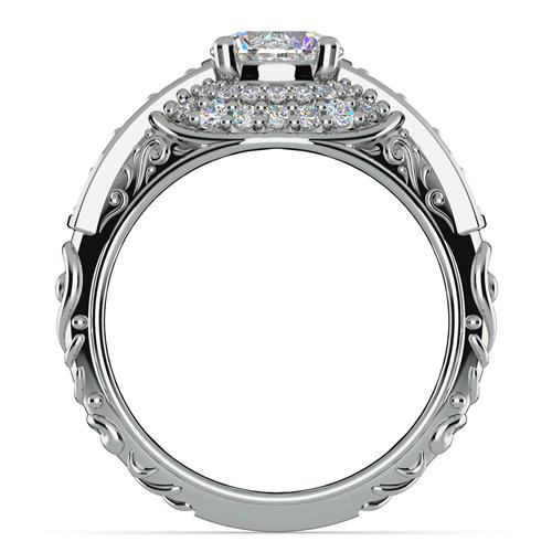 Halo Diamond Ring in Platinum