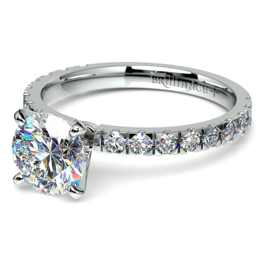Petite Pave Diamond Ring in Platinum