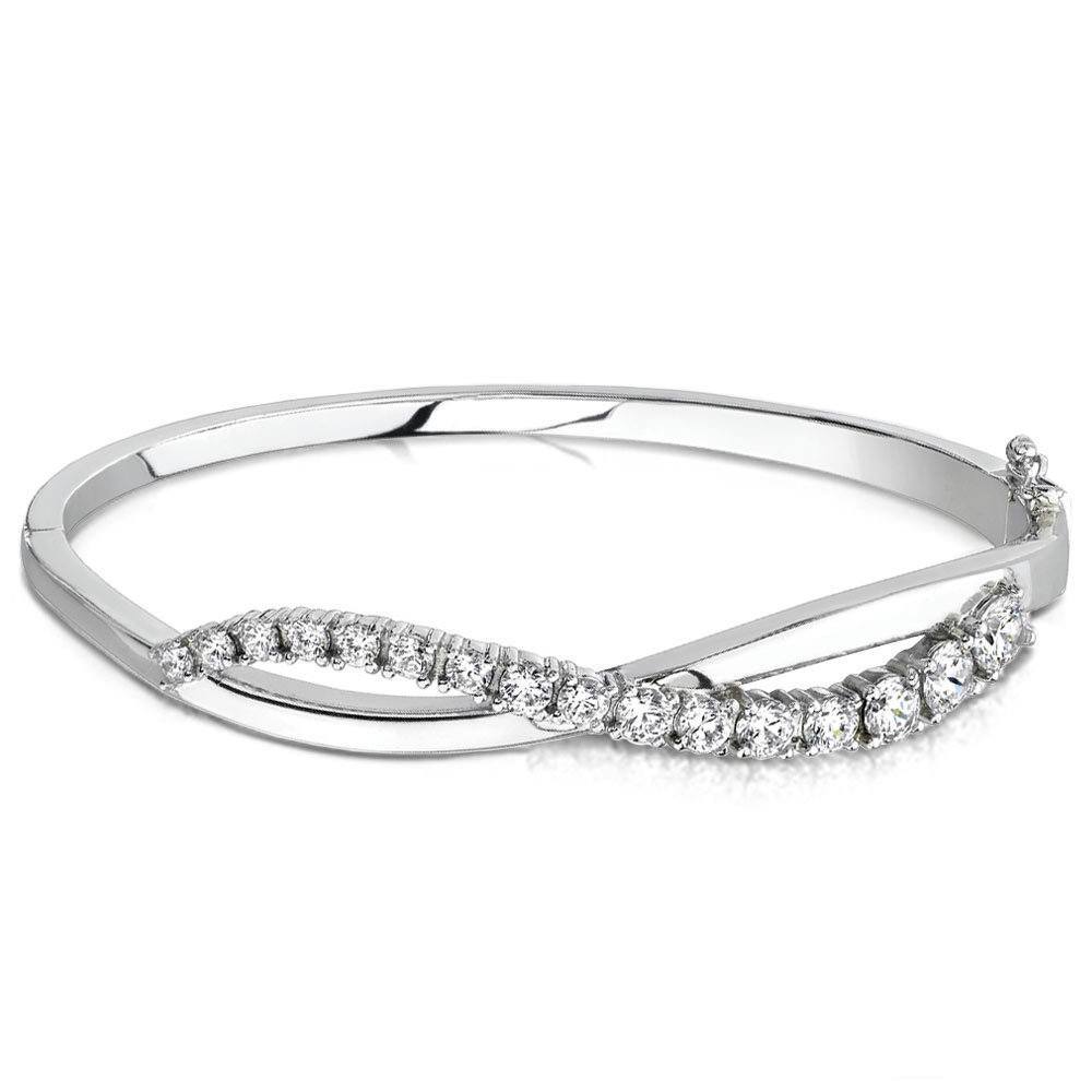Swirl Diamond Bangle Bracelet