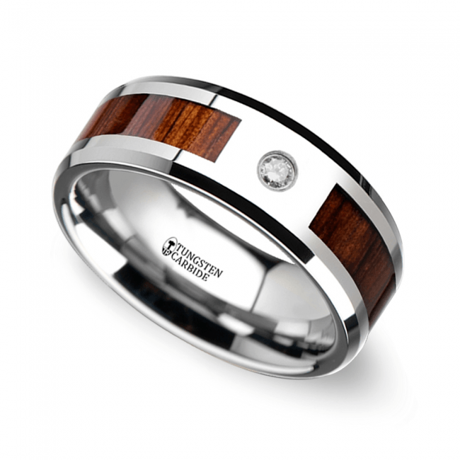 Beveled Ring with Koa Wood Inlay