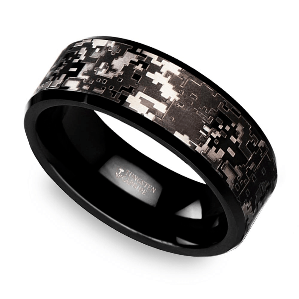 Digital Camo Men’s Wedding Ring in Tungsten