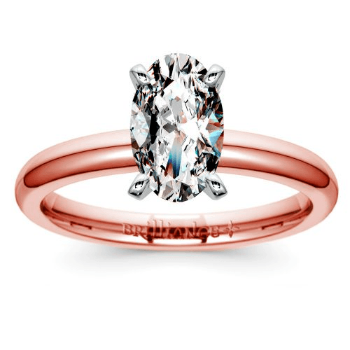 Comfort-fit Solitaire Engagement Ring in Rose Gold