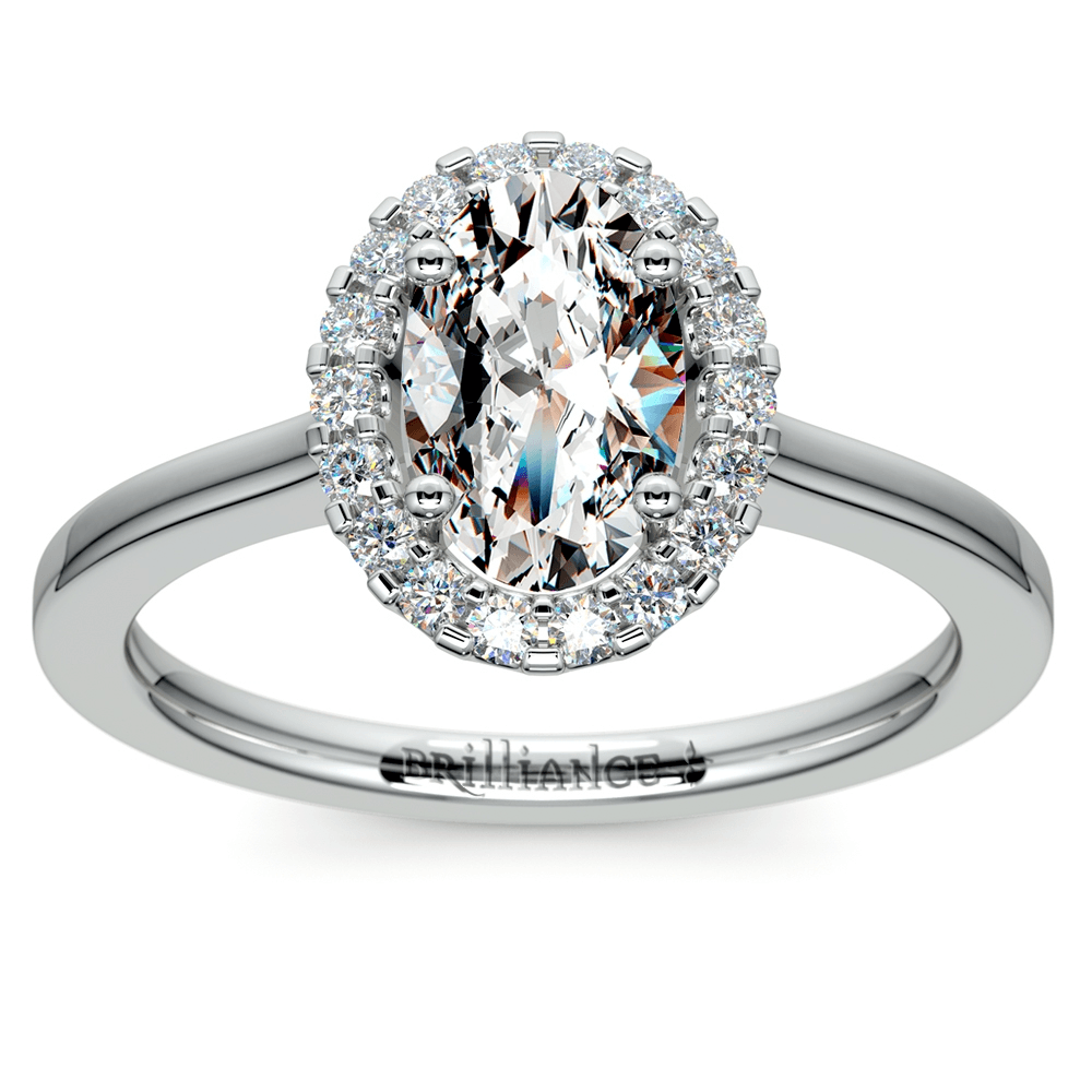 Pave Halo Diamond Engagement Ring in Platinum