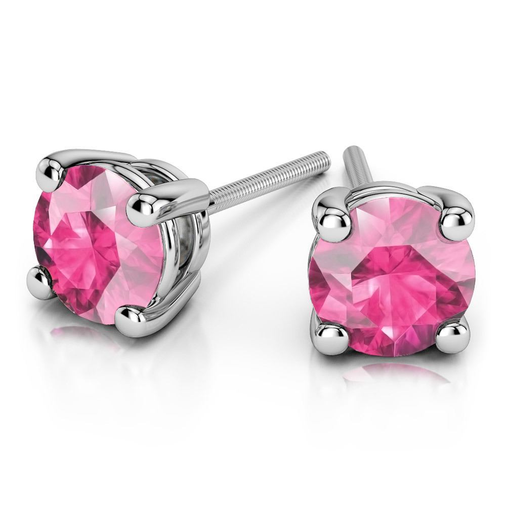 Pink Gemstone Stud Earrings