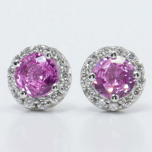 pink gemstone stud earrings