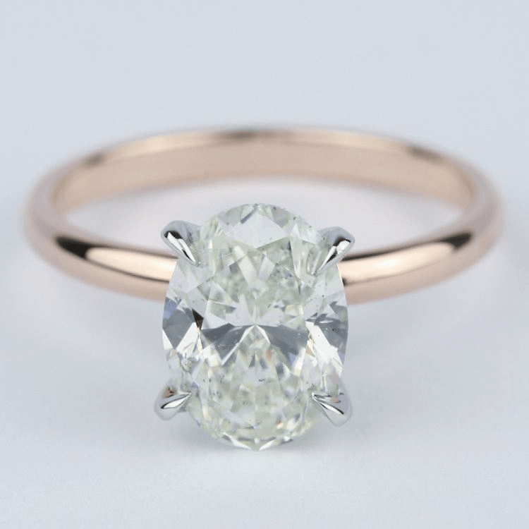 Rose Gold 2 Carat Oval Diamond Ring