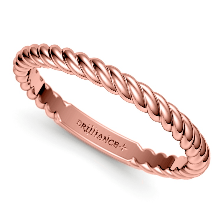 Twisted Rope Wedding Ring in Rose Gold