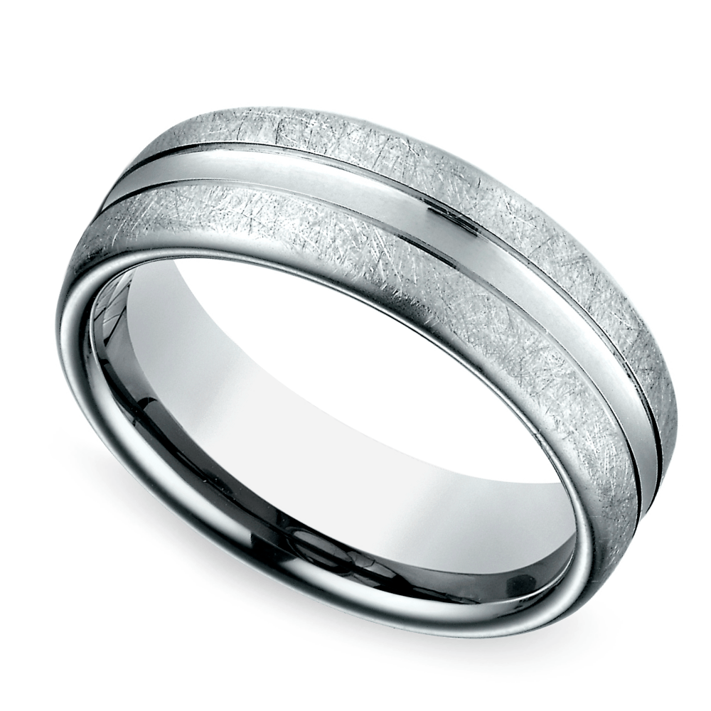 Convex Swirl Men's Wedding Ring In Palladium