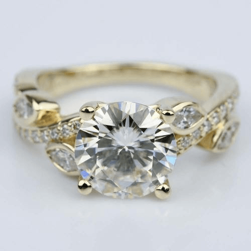 Twisted Petal Moissanite Gemstone Engagement Ring