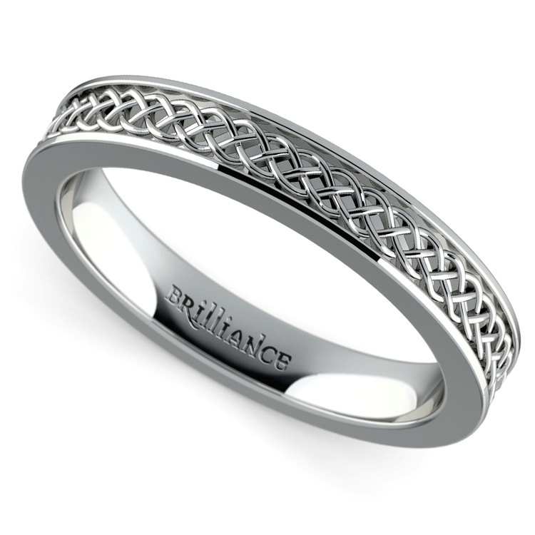 Celtic Knot Men's Wedding Ring In Platinum