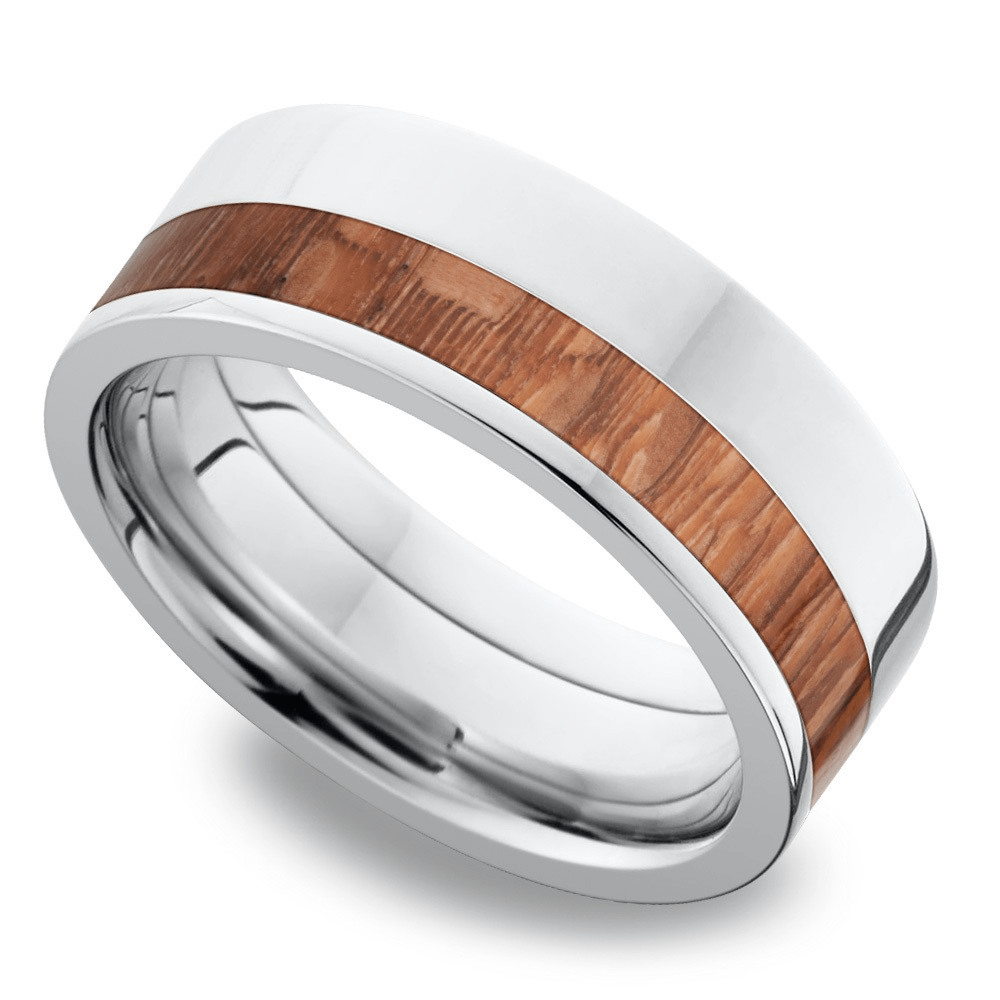 Cobalt Chrome Men’s Band with Leopard Wood Inlay