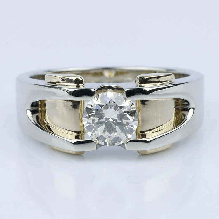 Custom Two Tone 14k Men’s Wedding Ring