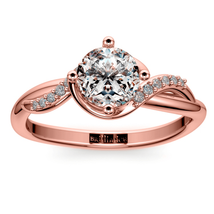 Twisted Vintage Diamond Engagement Ring In Rose Gold