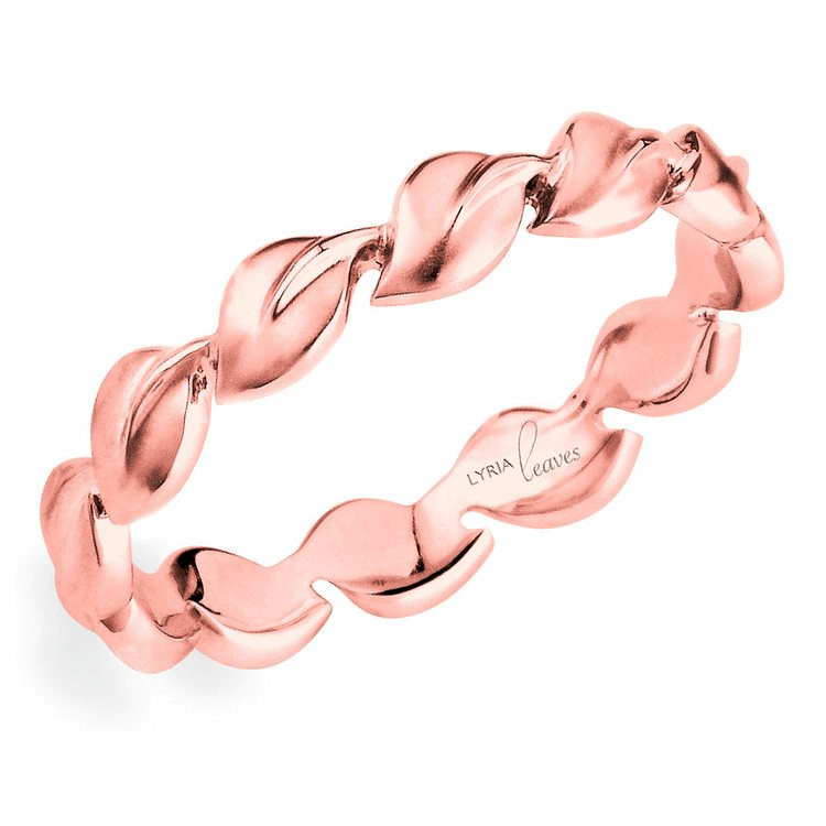 Lyria Leaves Wedding Band In Rose Gold By Parade